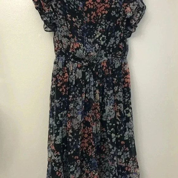 H&M Navy & Coral fully Lined Dress Sz 6 - Picture 6 of 6